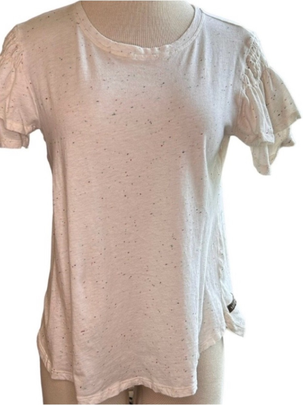 Matilda Jane Cream Speckled Short Sleeve Top with Ruffled Sleeves